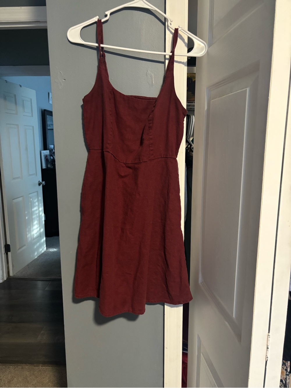 Old Navy Burgundy Mini Sundress with Spaghetti Straps